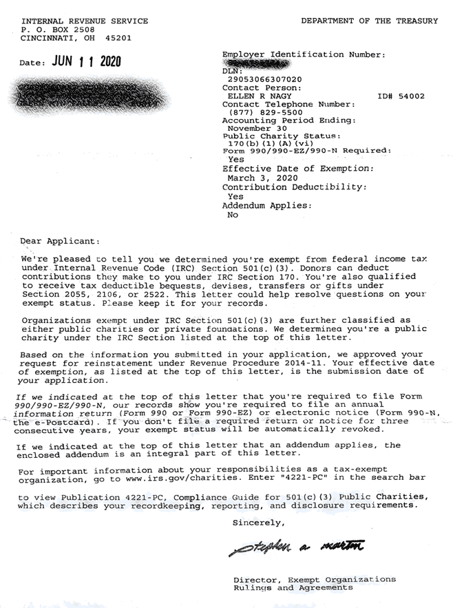 501c3 Determination Letter