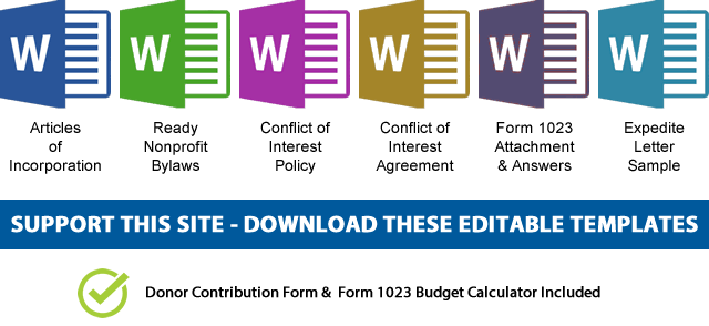 Nonprofit Bylaws - Nonprofit Articles of Incorporation - Nonprofit Conflict of Interest Policy